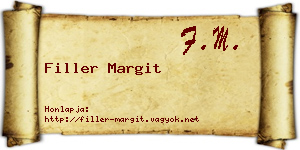 Filler Margit névjegykártya